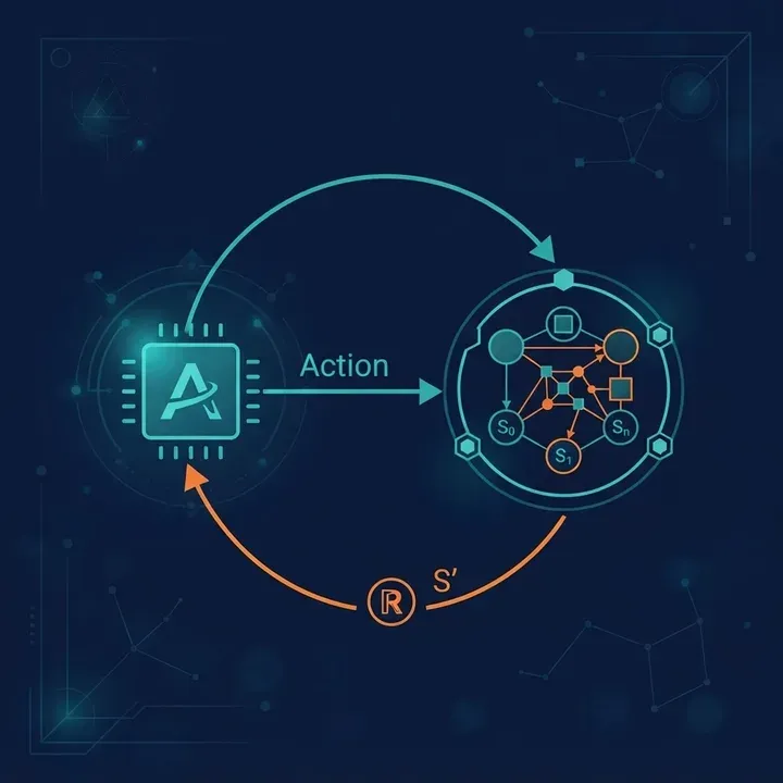 Reinforcement learning and Markov Decision Process diagram