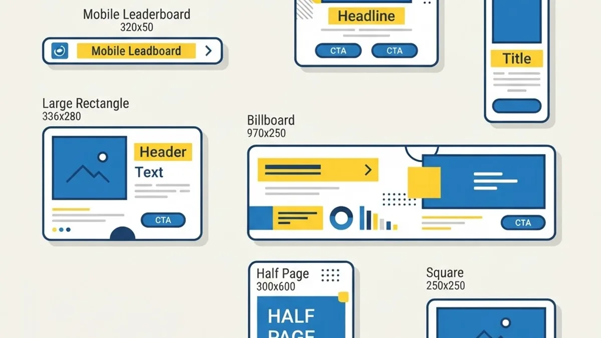 Responsive display ad creative formats in multiple banner sizes