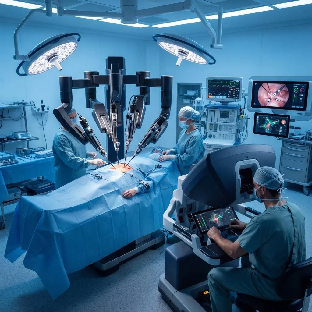 Robotic surgery system with AI assistance