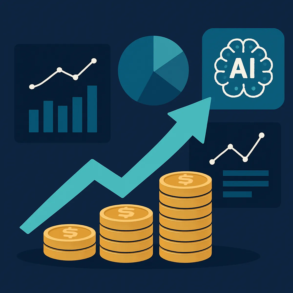 ROI optimization with AI analytics showing growth