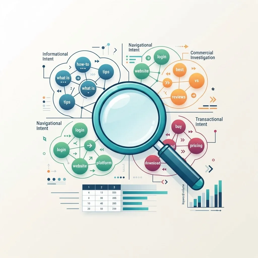Keyword research and search intent mapping