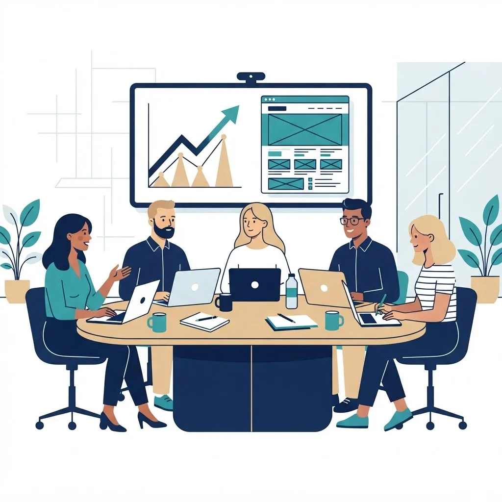 Search engine optimization agency team in a strategy session