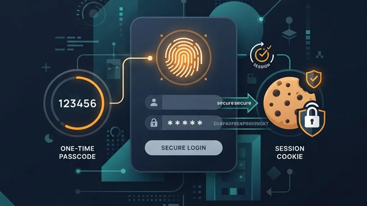 Secure authentication and session management illustration