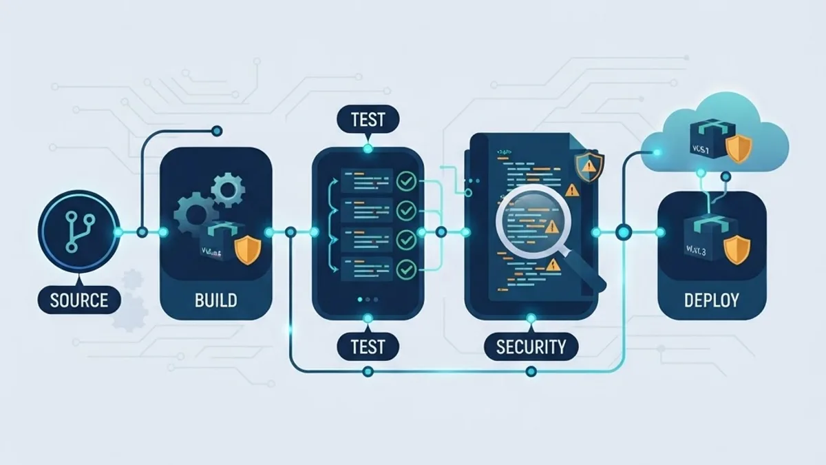 Secure CI CD pipeline scanning illustration