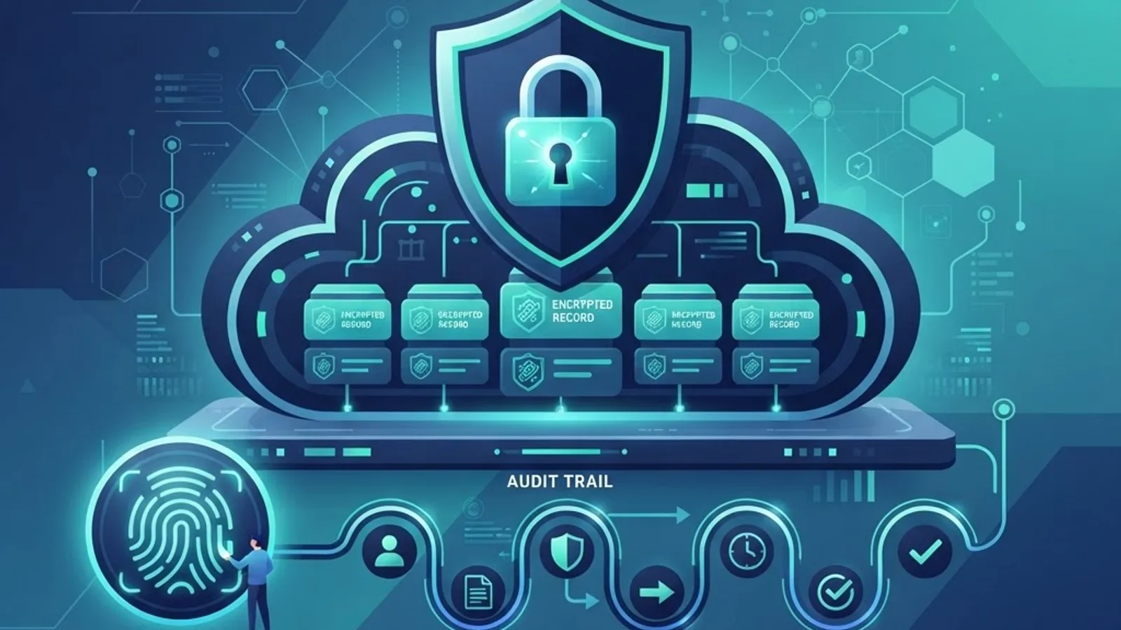 Secure patient record storage with encryption and access controls