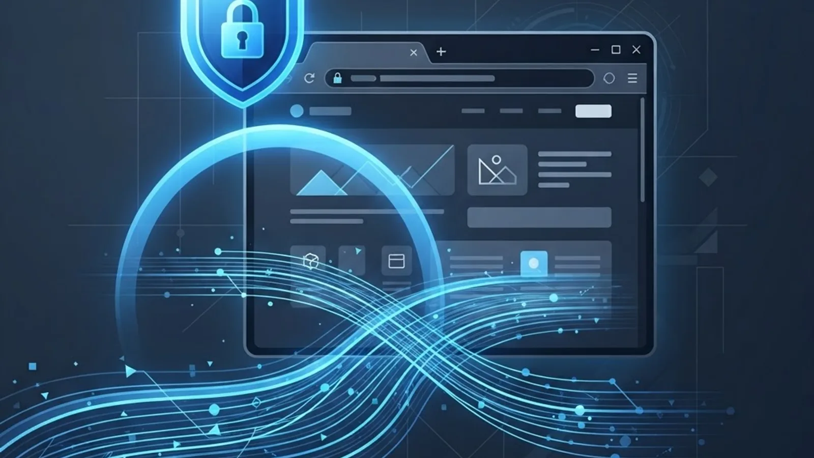 Bouclier de sécurité protégeant une application web