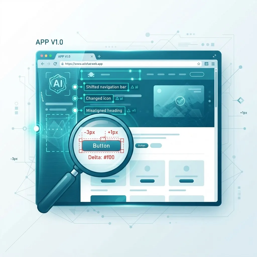 Selenium AI visual testing detecting layout differences