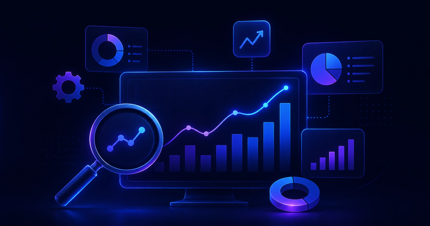 SEO analytics dashboard showing charts and ranking metrics