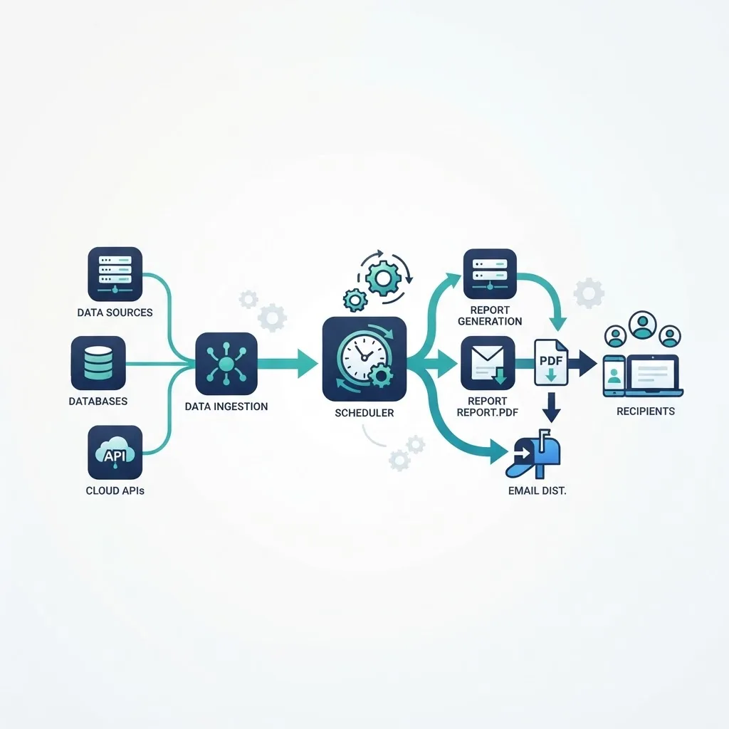 SEO report automation workflow diagram