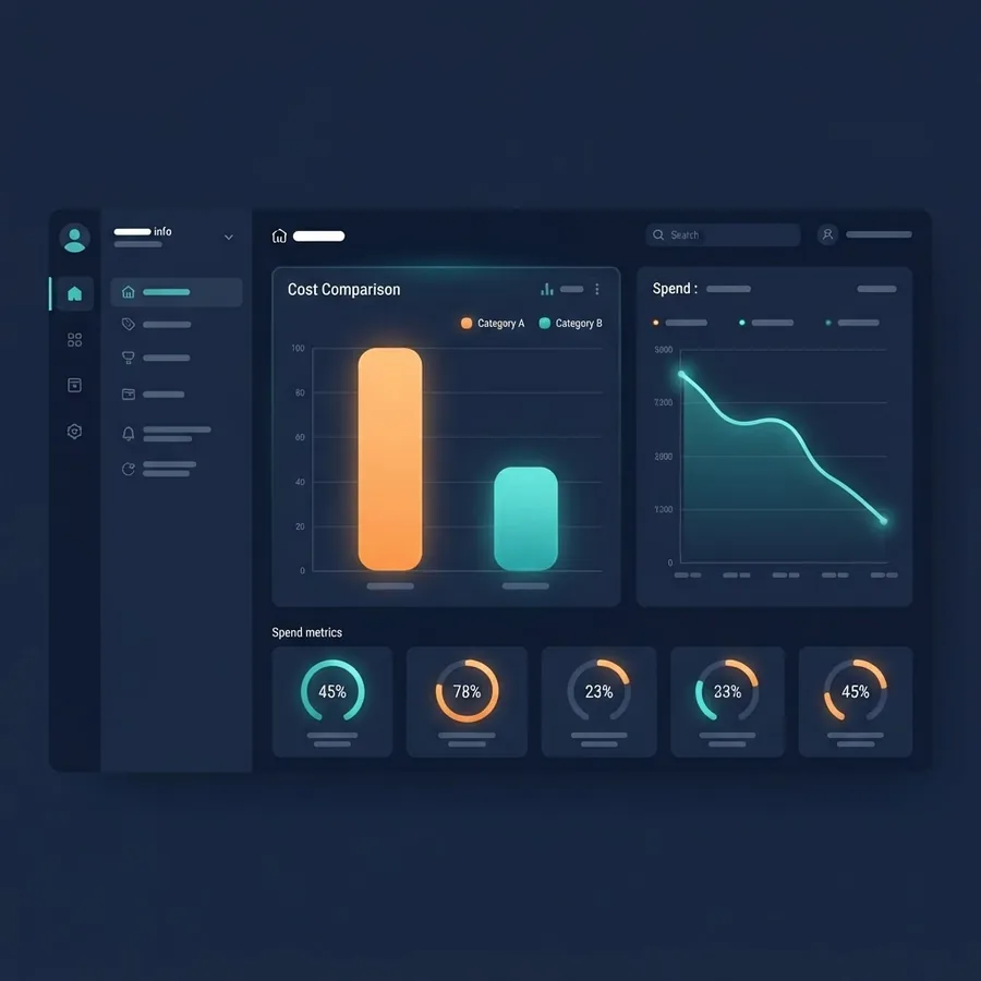 SLM versus LLM cost comparison dashboard