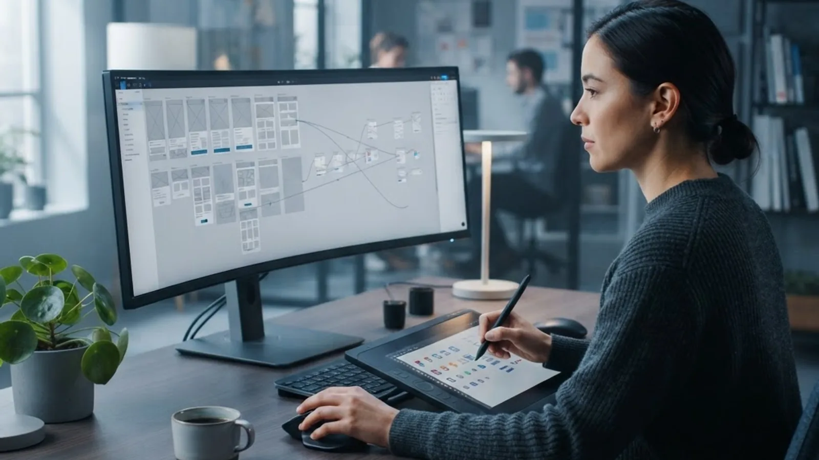 UX wireframes and clickable prototype for a software product
