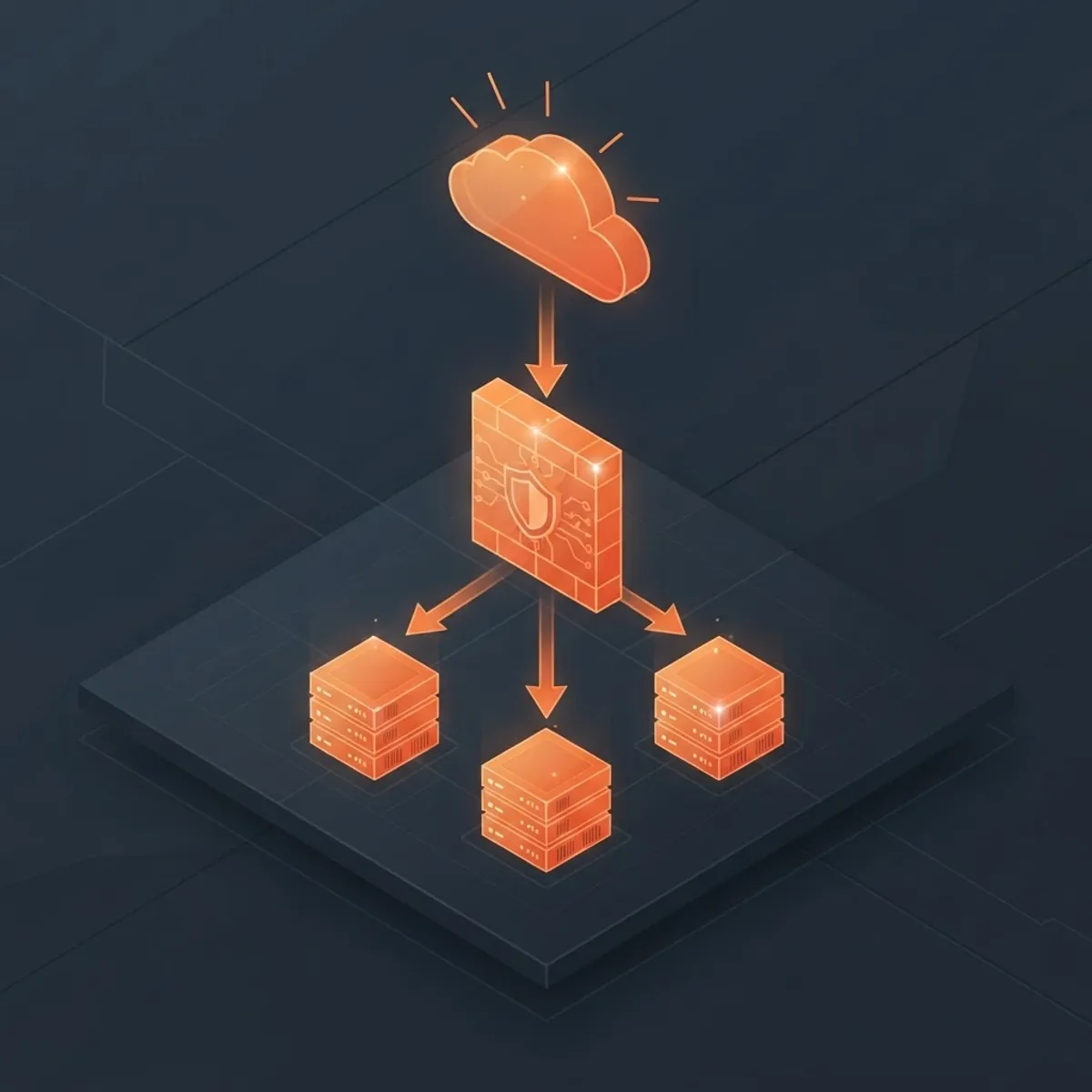 Reverse proxy architecture diagram for SonicWall WAF traffic flow