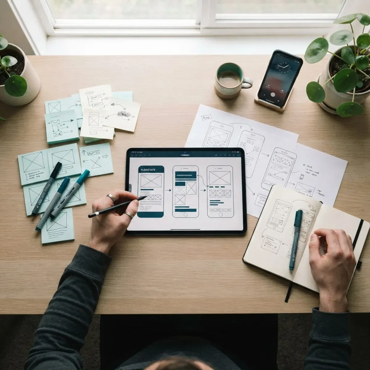 Progettazione UI UX per sviluppo app mobile con wireframe