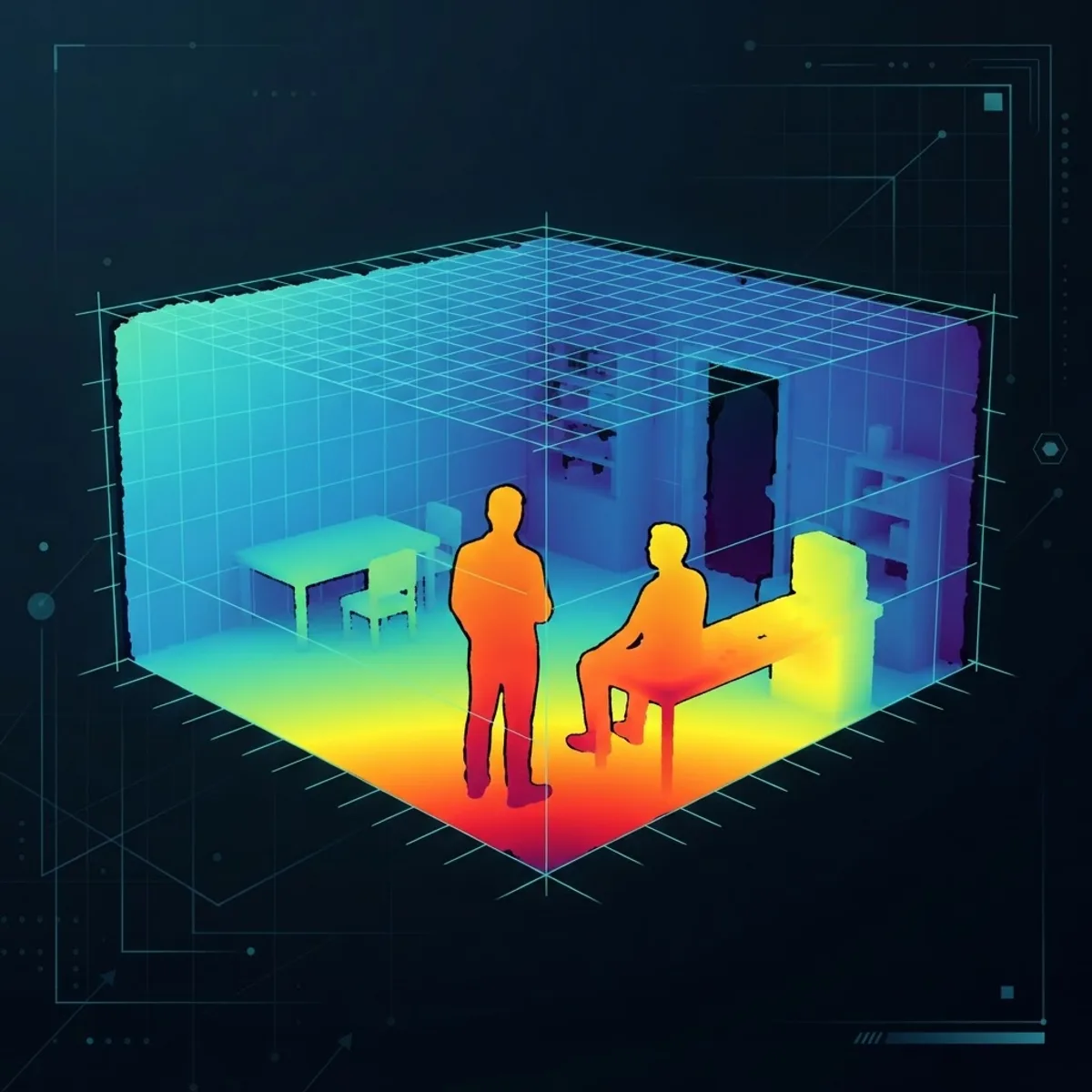 ToF sensor depth mapping heatmap visualization