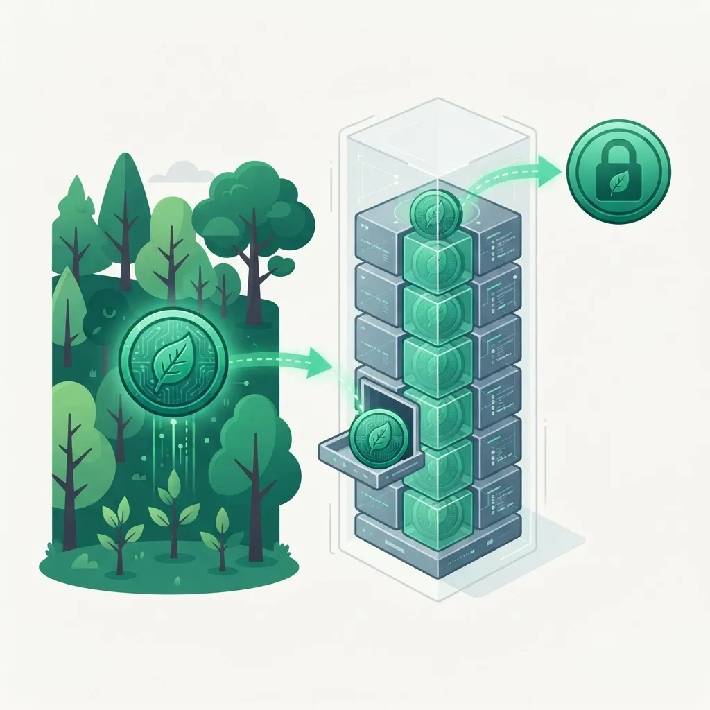 Tokenized carbon credits recorded in a blockchain registry