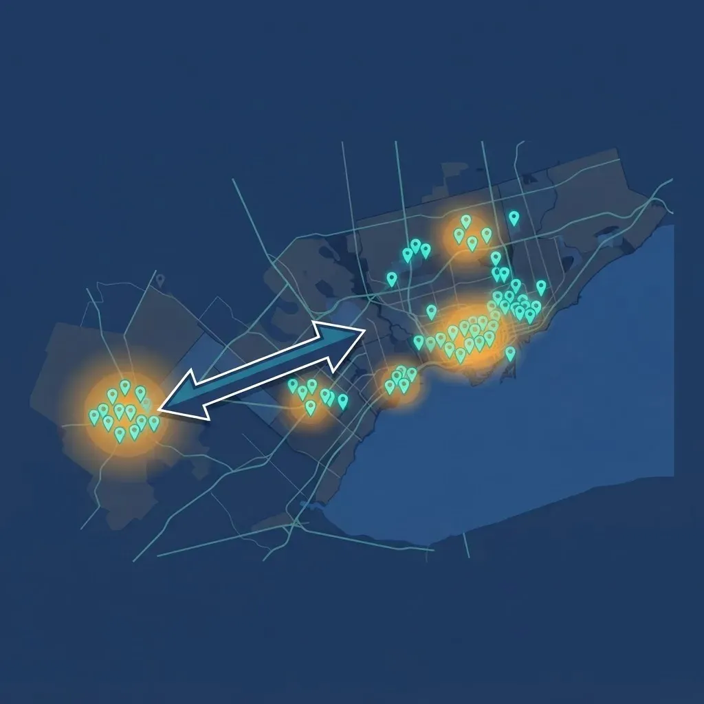 Toronto tech employer hiring clusters map