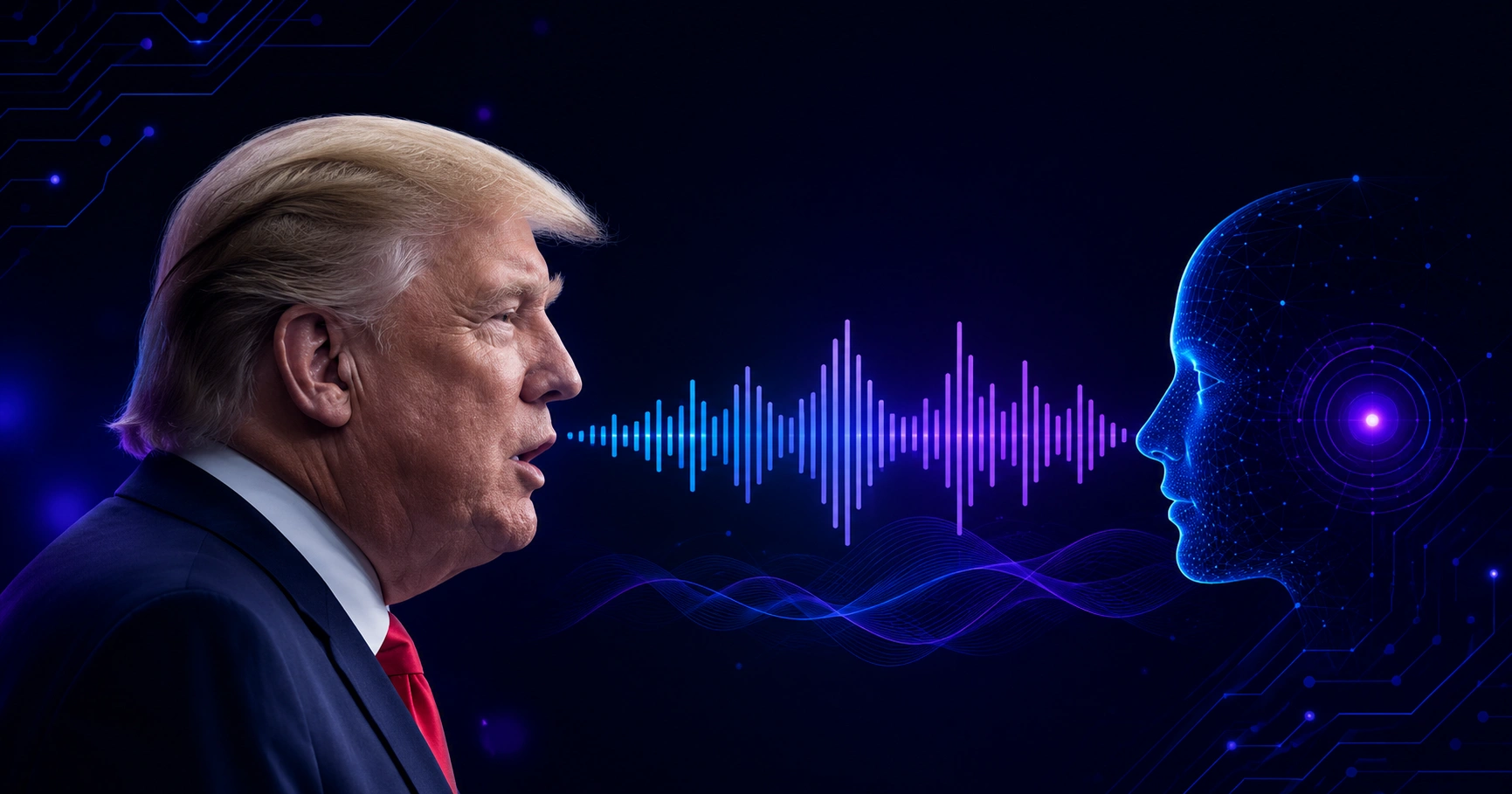 Trump AI text to speech technology banner