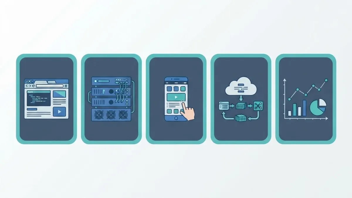 Developer specialties compared as icon cards