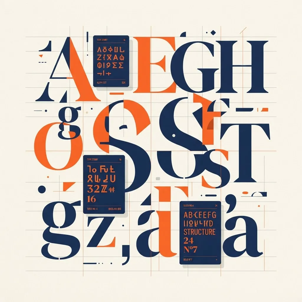 Typography expressing brand personality through letterforms and type specimens