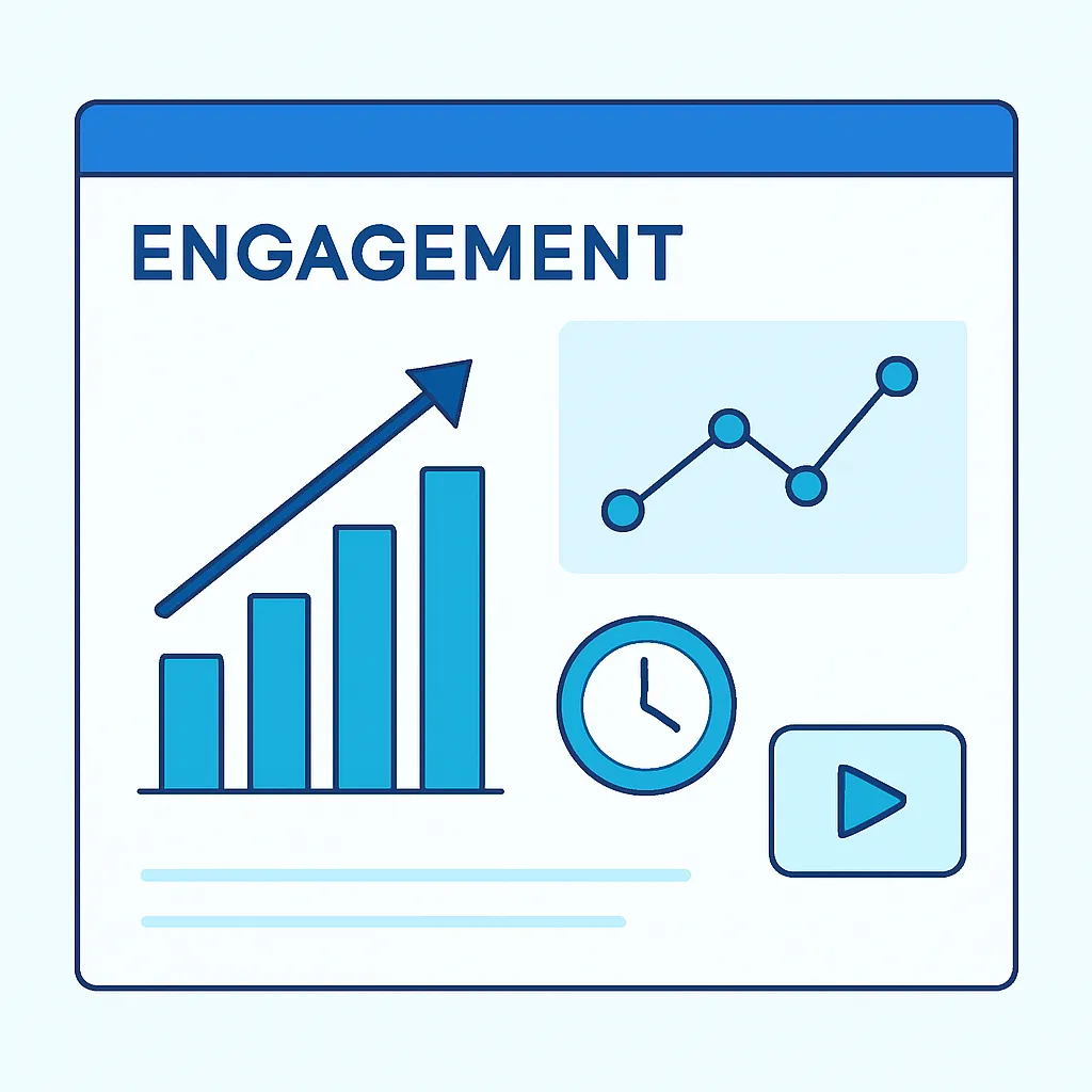 Chart showing video marketing engagement metrics and dwell time improvements