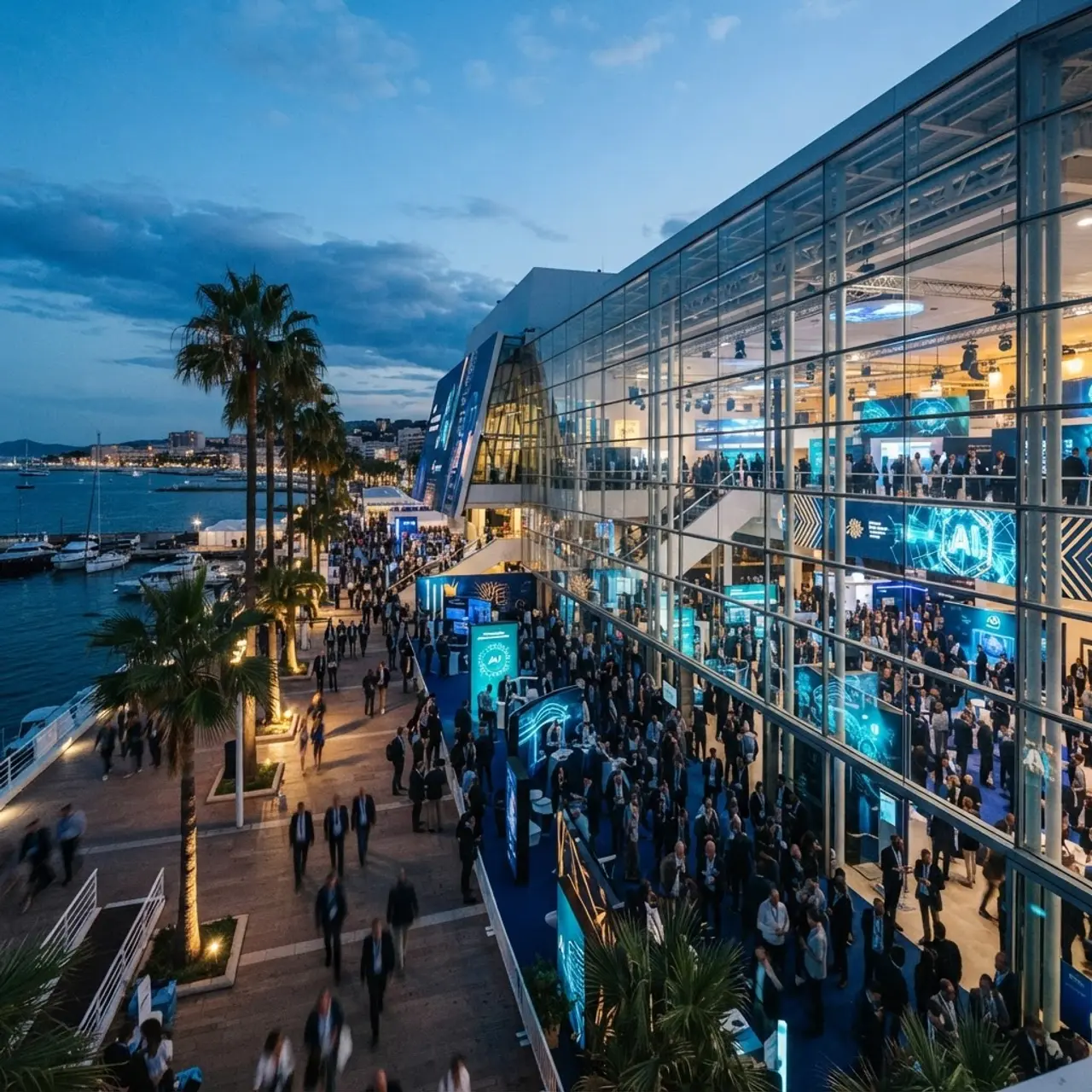 Overview of the AI conference venue on the Cannes waterfront