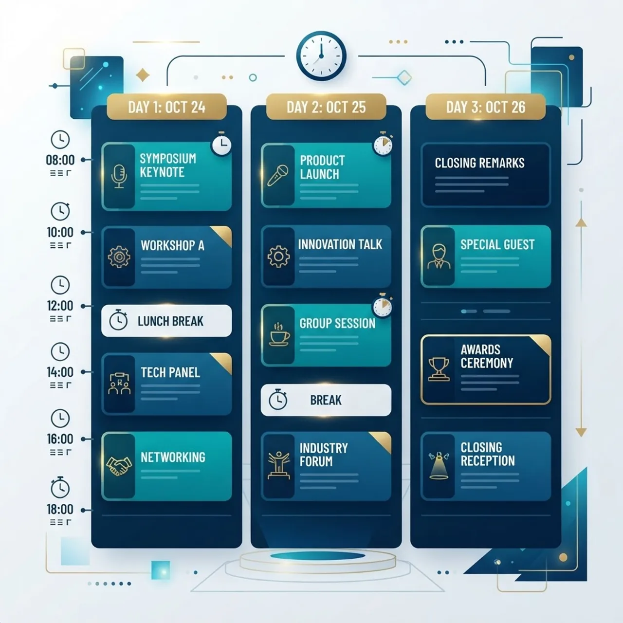 Illustration of the multi-day programme schedule and timeline