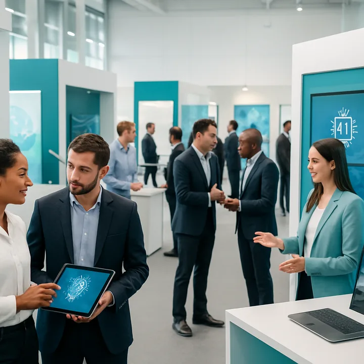 AI startup showcase booths at WAICF 2025