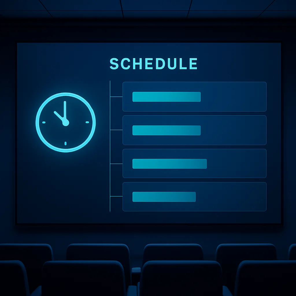 Single day conference schedule timeline