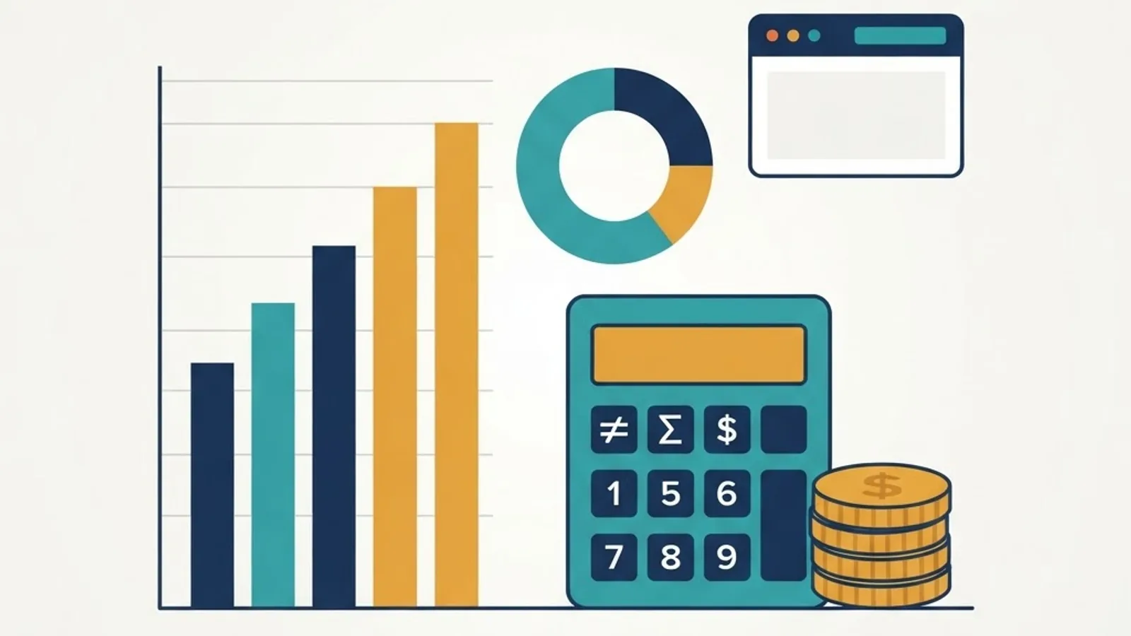 Web application development cost and budget breakdown charts
