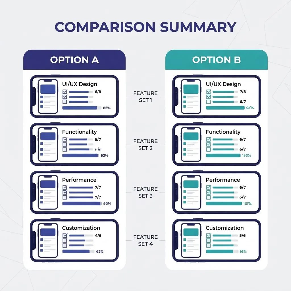 Web app versus native app comparison chart