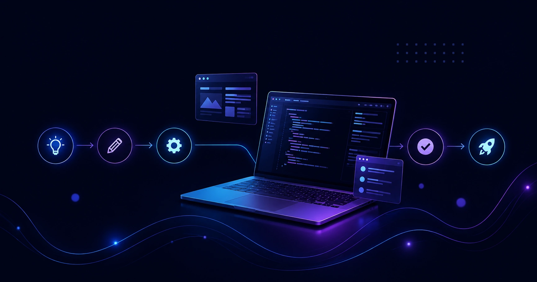 Web application development process pipeline from discovery to deployment