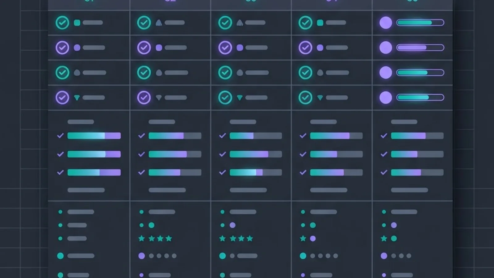 Web application framework comparison chart
