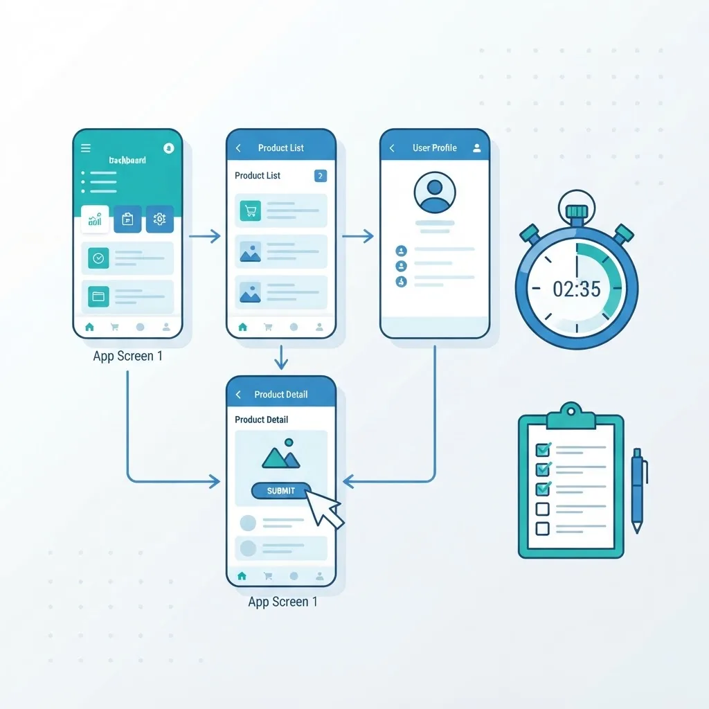 Interactive prototype usability testing with linked screens