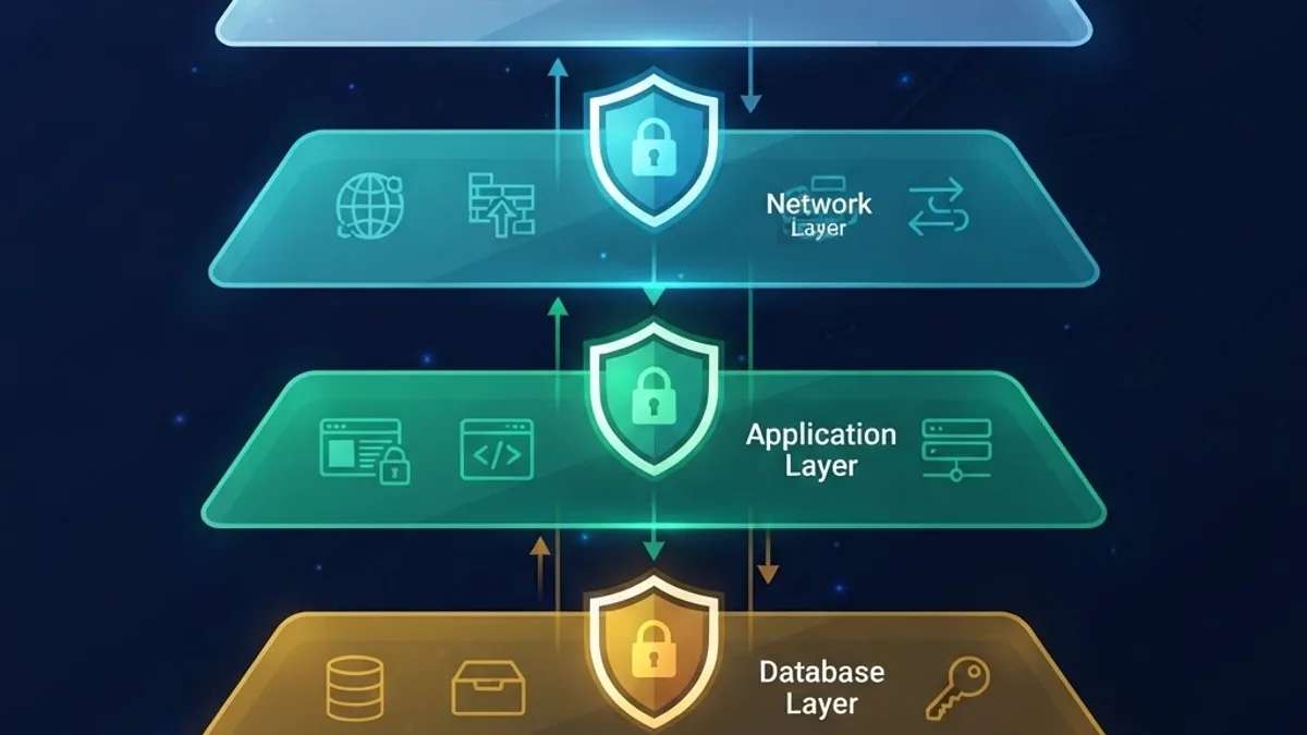 Layered web application security architecture diagram