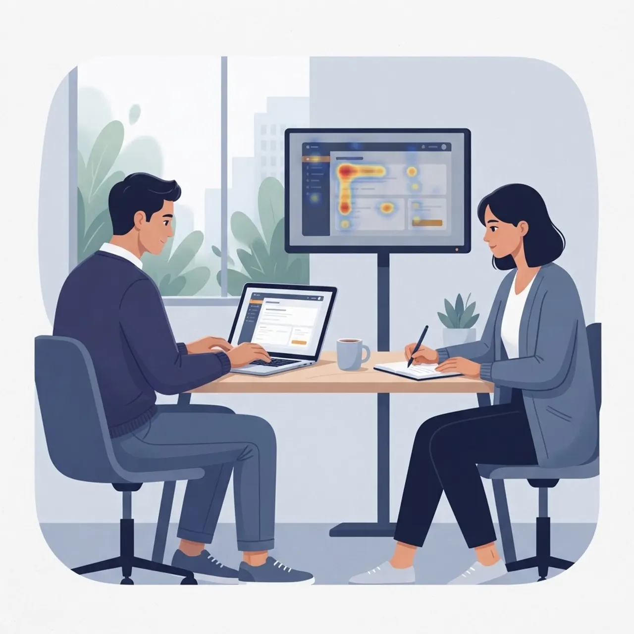 Usability testing session for a web application