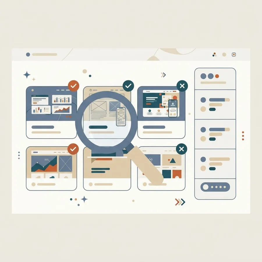 Portfolio review process with scored website case studies