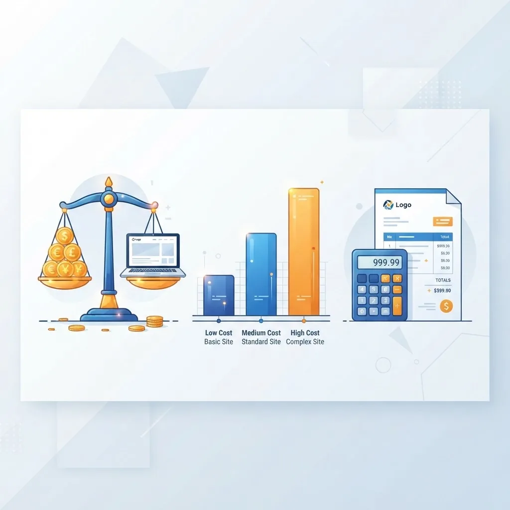 Cost comparison concept for outsourcing website development