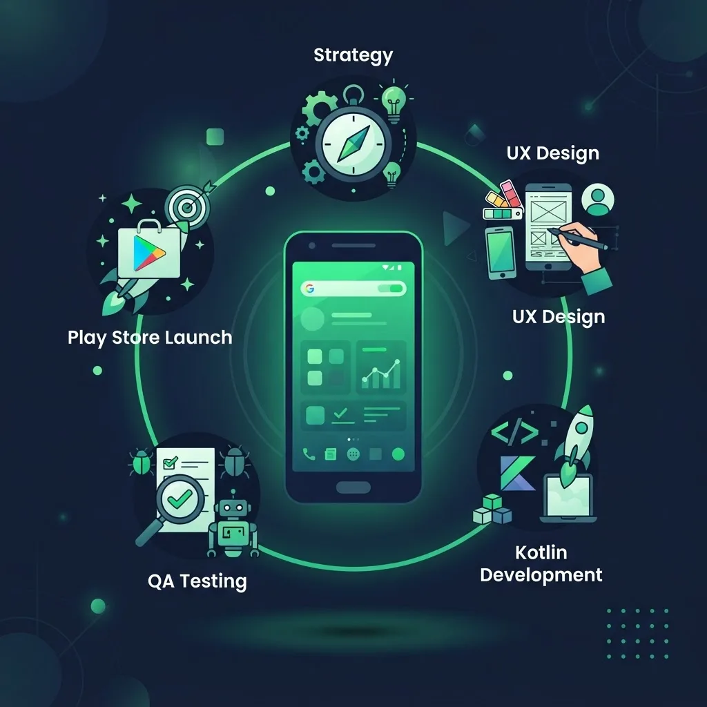Services an Android app agency provides around a phone