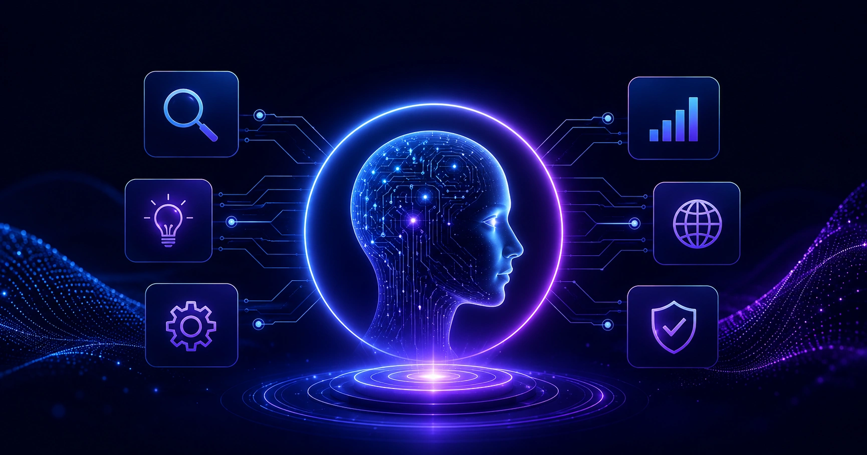 Neural network brain representing artificial intelligence