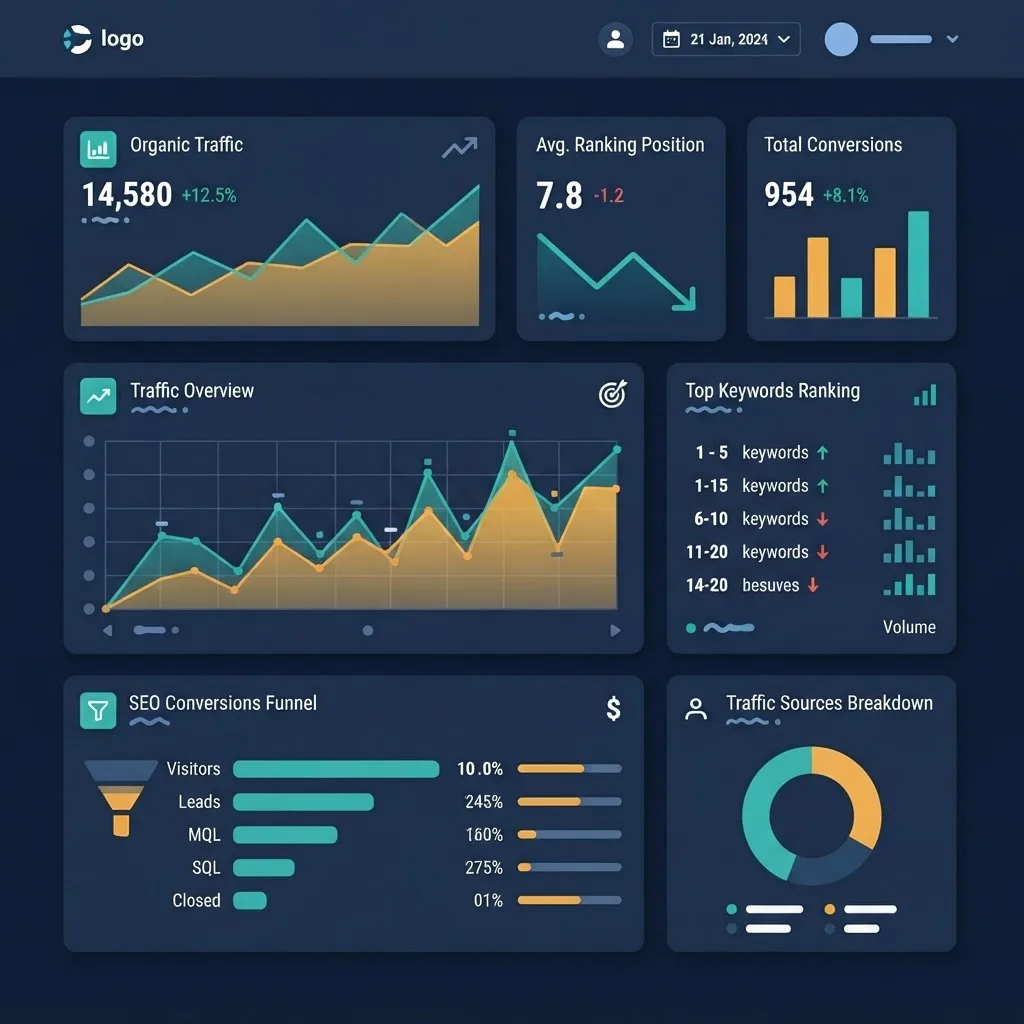 White-label SEO report dashboard overview