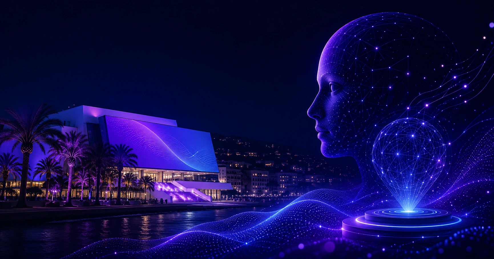 World Artificial Intelligence Cannes Festival 2026 banner on the French Riviera