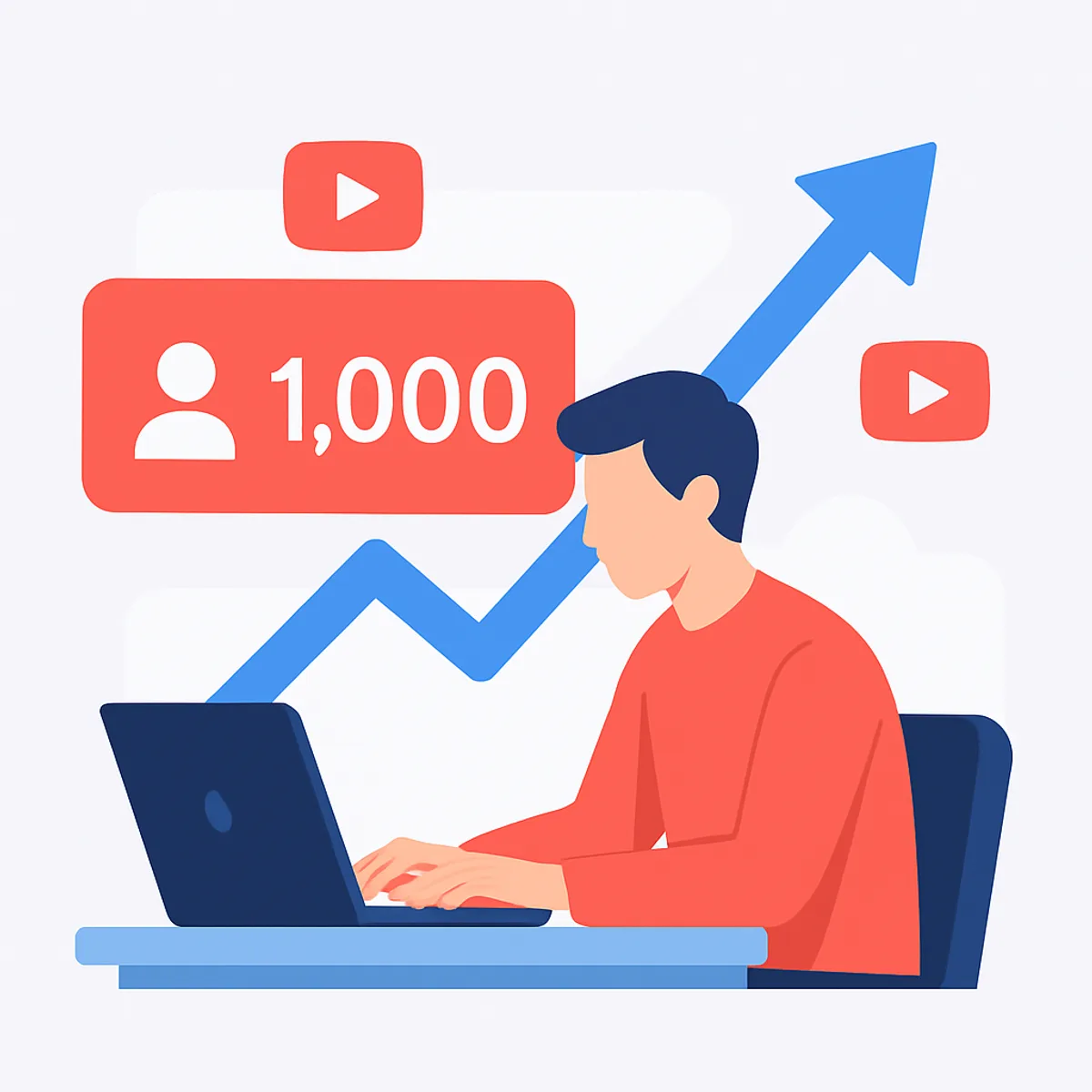 YouTube channel growth strategy with rising subscribers