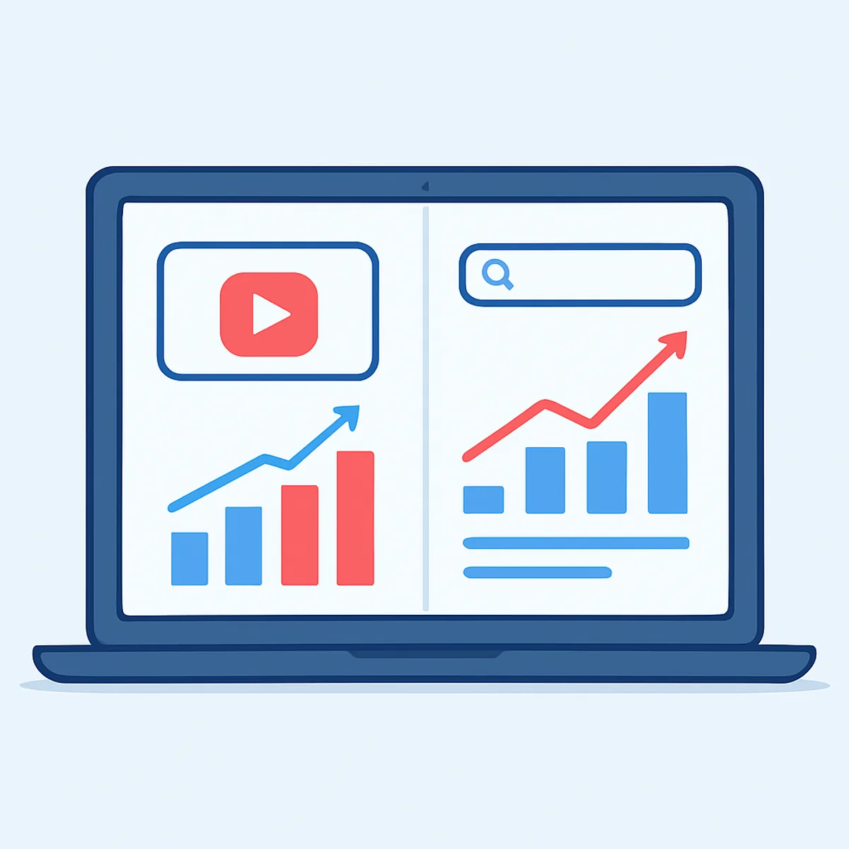 YouTube SEO versus traditional SEO overview illustration